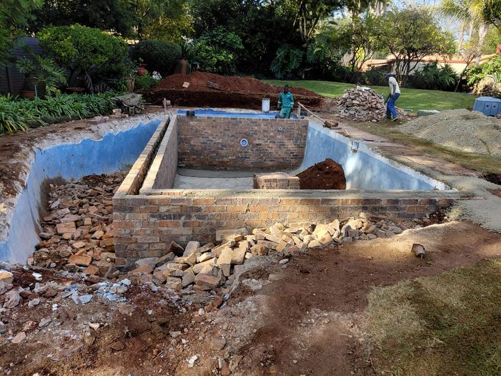 Our team resizing a pool during a renovation